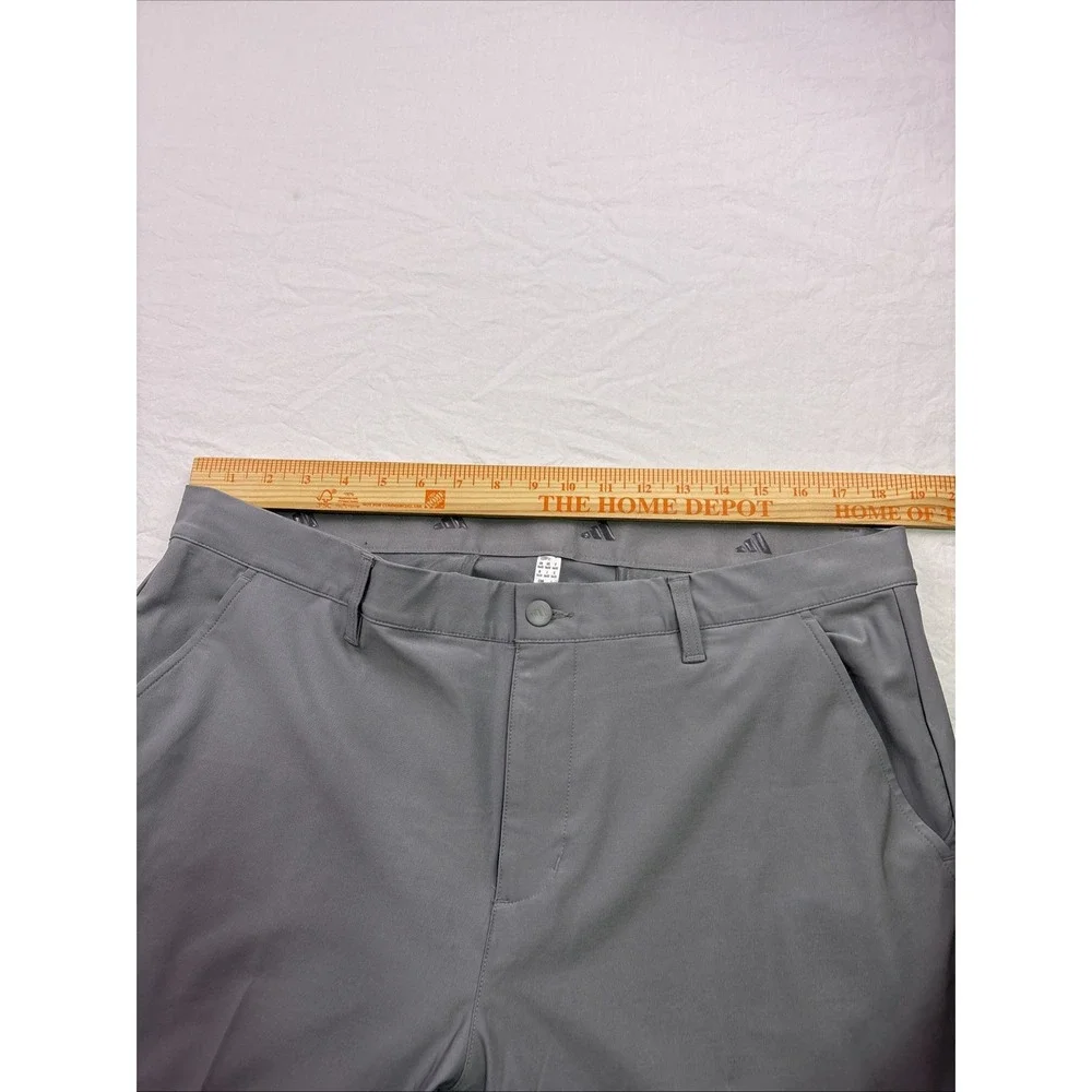 Adidas Pants Men 36X32 GRAY  Straight Golf Flat Front  Climacool PERFORMANCE
